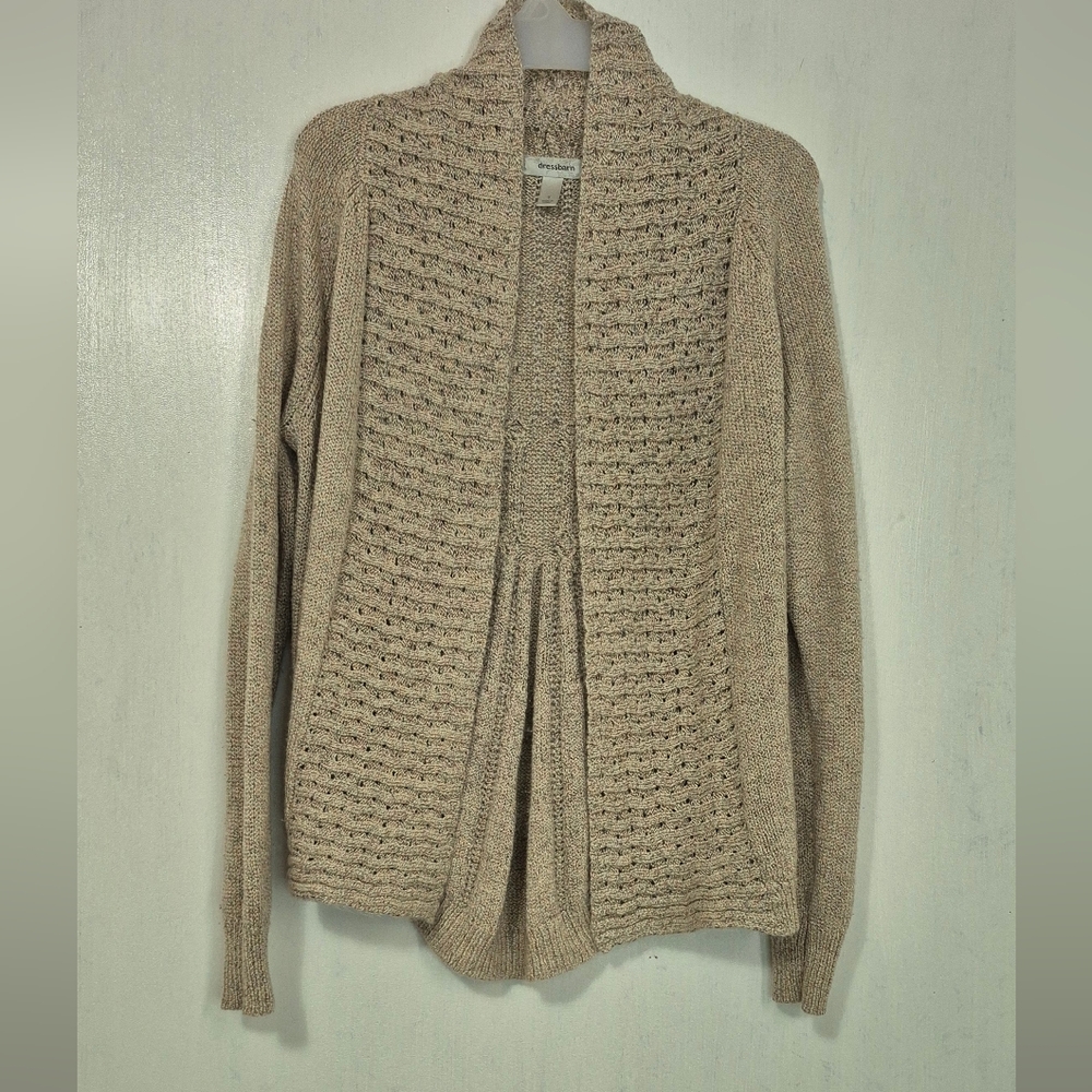 Dressbarn Women's Beige Knit Cardigan Sweater Size Small